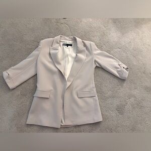 Zara beige roll sleeve blazer.  Worn Twice Size M